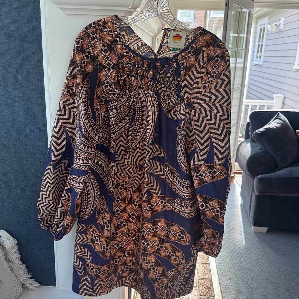 Colorful Geometric Patterned Farm Rio Dress